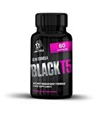 Black T5 Fat Burner High Strength Weight Management Formula-Food Supplement-Weight Loss Diet Pills-60 Vegetarian Capsules-Made In Great Britain-100% Backed by ...
