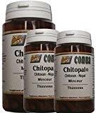 LOT de 3 FLACONS : Chitosan nopal, chitopal® 120 gélules absorbeur de graisses et sucre coupe-faim fixateur de graisse fixateur ...